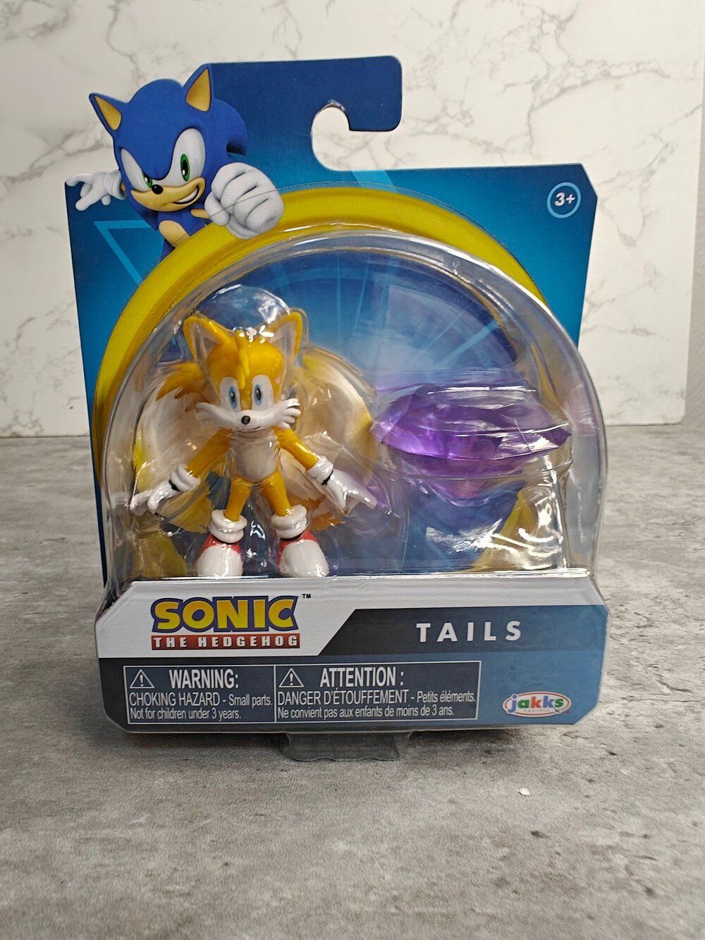 Jakks Sonic The Hedgehog 2.5" Tails Action Figure w/Purple Chaos Emerald Sealed